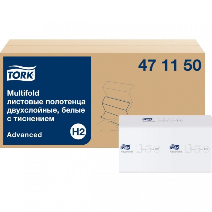 Листовые полотенца TORK MULTIFOLD H2 (21 пачек в уп.) G-471150