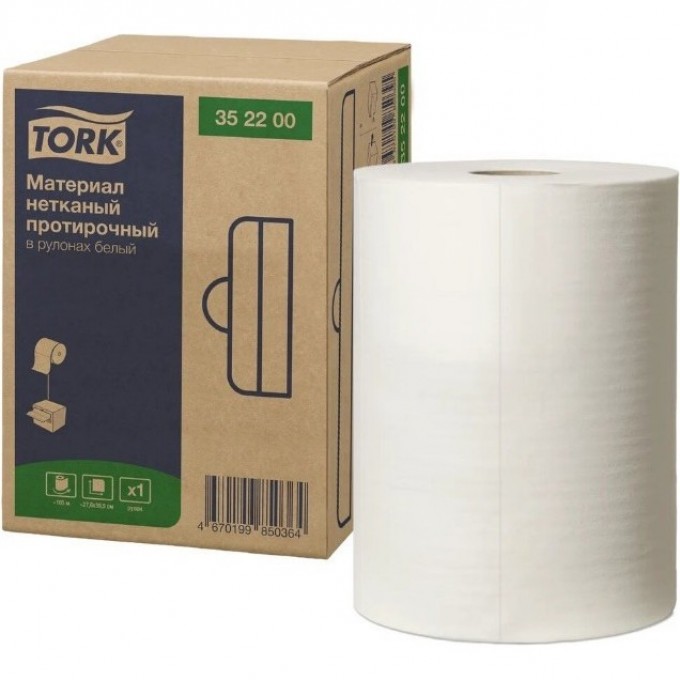 Материал протирочный TORK ADVANCED нетканый 1-слой 105 м в рулоне 266 листов 60гр белый 1/1 YI-352200