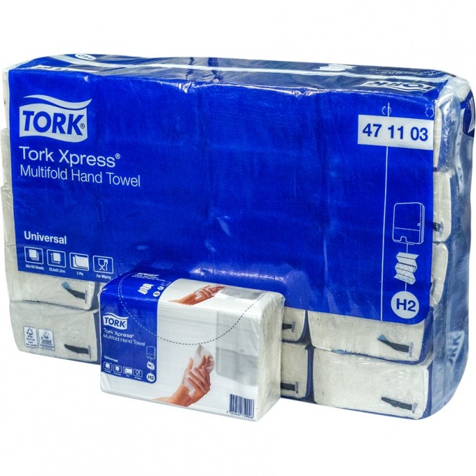Полотенце бумажное листовое TORK XPRESS 190 лист/уп 1/1 20 шт/уп T-471103n