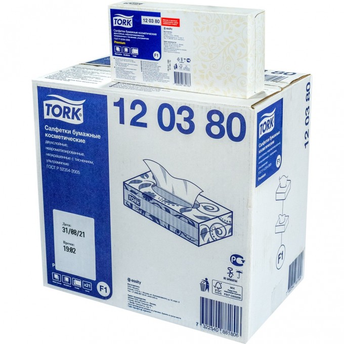 Салфетка бумажная косметическая TORK Premium 21 шт/уп "TORK" 1/1 T-120380n