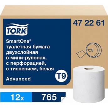 Туалетная бумага TORK SMARTONE в мини рулонах Т9 (12 рул. в уп.)