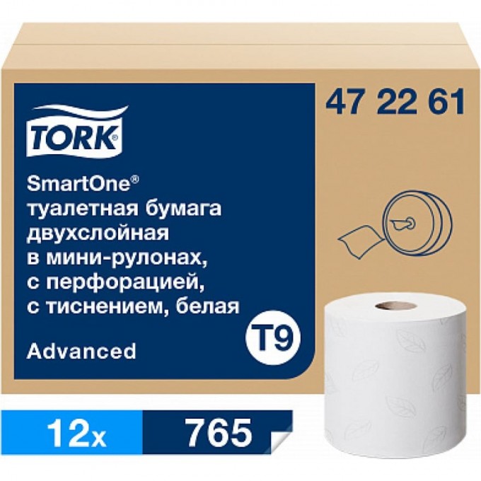 Туалетная бумага TORK SMARTONE в мини рулонах Т9 (12 рул. в уп.) G-472261